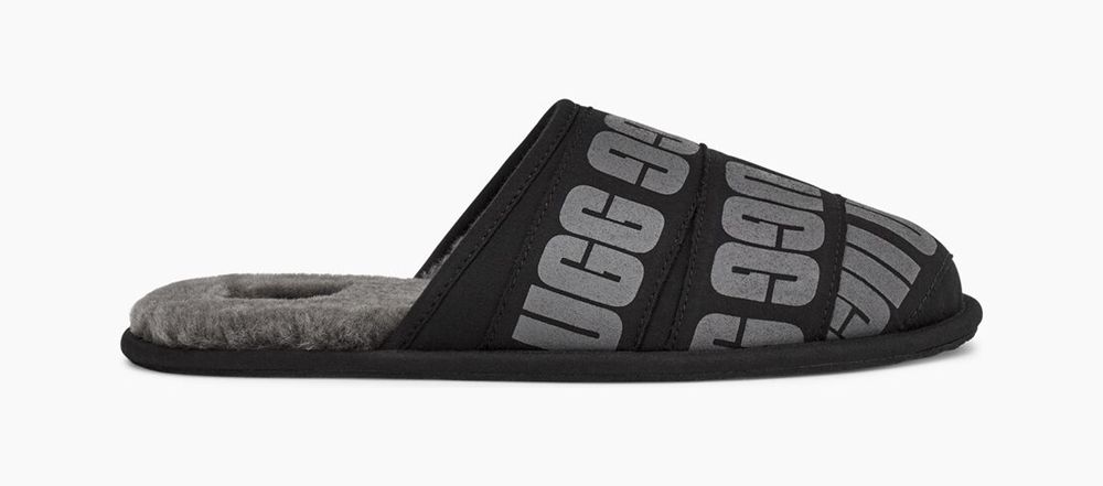 Ugg Slipper Mens - Ugg Scuff Graphic Band Black - 275PFHCRW